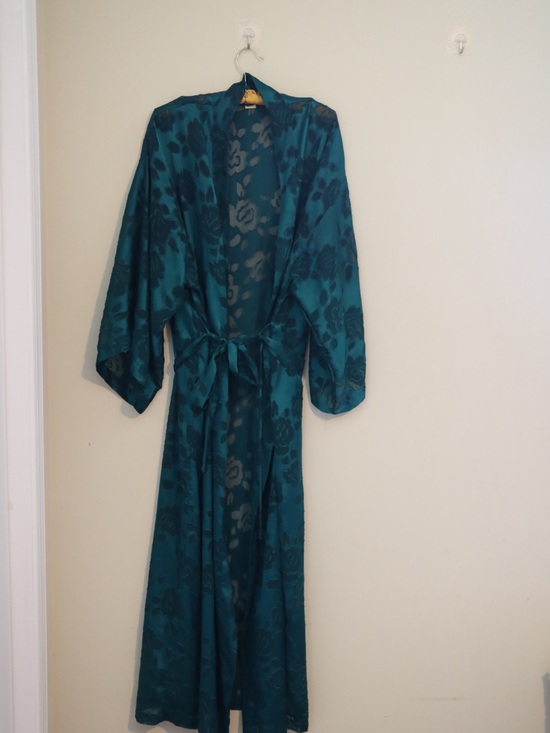 Victoria's Secret Other - Vintage Gold Label Victoria's Secret Teal Floral Robe